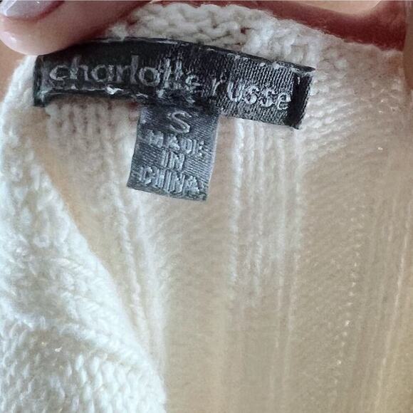 Charlotte Russe Cream Knit Button Down Sleeveless Size Small - Picture 3 of 3